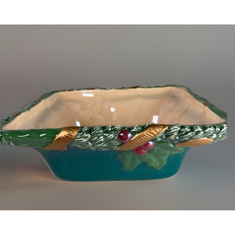 Vtg Claire Burke Oh Christmas Tree Collectible Ceramic Bowl